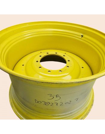 Jantes agricole, TW 23X38, Voie fixe, Jaune JD, D038232027, roue de démonte, tracteur, roue
