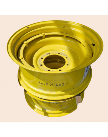 Jantes agricole, W 12X28, Voie Variable, JAUNE JD, D028124031, roue de démonte, tracteur, roue, jante