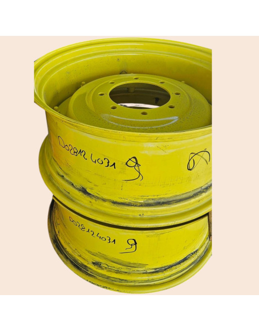 Jantes agricole, W 12X28, Voie Variable, JAUNE JD, D028124031, roue de démonte, tracteur, roue, jante