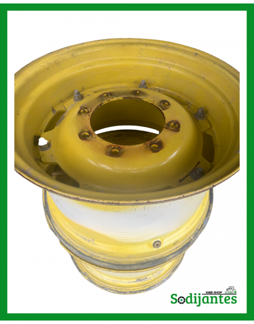 Jantes agricole, TW 15X24, Voie Variable, Jaune JD, D024154084, roue de démonte, tracteur, roue